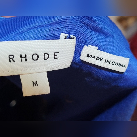 RHODE Mina Draped Floral Print Crepe de Chine Mini Dress - Size M - Picture 6 of 9